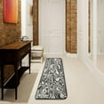 thumbnail image 3 of SKYSONIC 2X6 Feet Abstract Black Marbling Runner Rug with Rubber Backing, Fluid Modern Non Slip Entryway Rug Runner Washable Soft Area Rug Carpet for Hallway Bedroom Kitchen Decor, 3 of 6