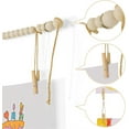 thumbnail image 3 of Triani 1Pcs Kids Art Display Wall Decor Wooden Beads Garland Holder with 58 Clips 3 Hooks and 6 Plastic Anchocs for Hanging Photos Notes and Artworks, 3 of 7