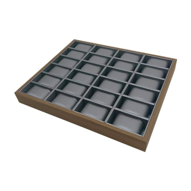 Caja expositor de relojes, caja de almacenamiento rectangular, práctica bandeja de almacenamiento de joyas, contenedor de joyas para encimera, broches