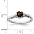thumbnail image 2 of 925 Sterling Silver Rhodium Smoky Quartz Diamond Ring Size 9, 2 of 5