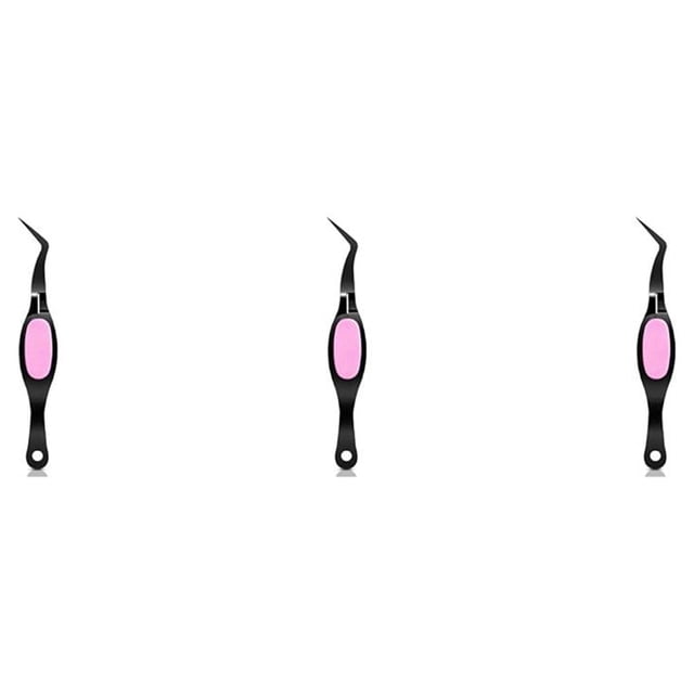 ZheElen Tweezers Crafts Crossing Lock Stainless Steel Reverse Precision Curved Nail Manicure Hair Tool Electronics Laboratory Black 3Set
