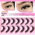 thumbnail image 4 of Wispy Lashes False Eyelashes Clear Band Cat Eye Lashes Natural Look 15MM Fake Eyelashes Pack Pestañas Postizas Naturales Wispy D Curvature Lashes, 7 Pairs, 4 of 14