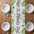 thumbnail image 6 of St. Patrick's Day Table Runner - 108 Inch Long, Kitchen Dining Table Runner Dresser Scarves, Green Truck Lucky Shamrocks Rustic Wooden Farmhouse Decor for Coffee Tables Wedding Party Banquet, 6 of 8