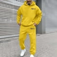 thumbnail image 2 of Mens Hoodies Relaxed Fit 2 Piece Set Long Sleeve Letter Print Hoodie with Pocket And Sweatpants Fall Lounge Set Hoodies for Men Graphic, 2 of 6