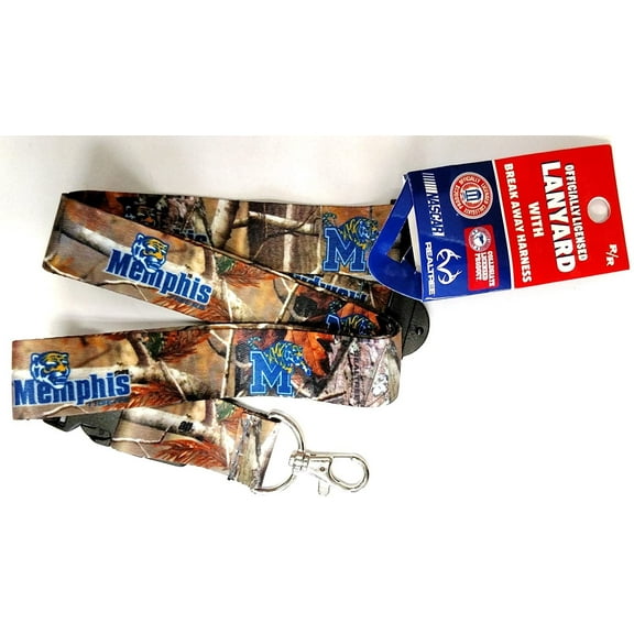 Memphis Tigers CAMO RR Deluxe 2-Sided Lanyard Breakaway Keychain University of