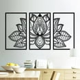 thumbnail image 4 of ESTART 3 PCS Black Metal Lotus Flower Mandala Wall Art Decor for Living Room, Bedroom, Office, and Yoga Room, 4 of 7
