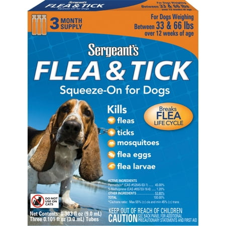 Sergeant's Pet Products P-Sergeants Flea & Tick Squeeze-on For Dog Over 33