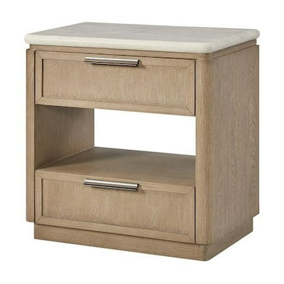 I Home Furnishings Elements Two Drawer Nightstand with Oak Veneer Drawer Fronts - Toffee