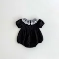 thumbnail image 4 of Pelele de bebé de estilo coreano, manga corta, cuello de muñeca, adorno de encaje, traje de princesa de luna llena, ropa para niñas, peleles para bebés, 4 of 5