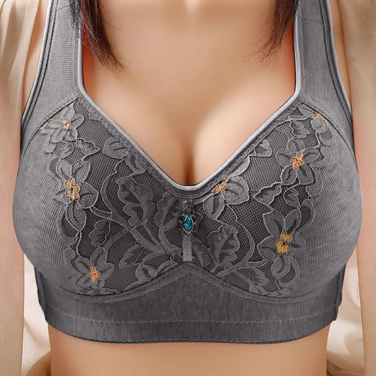 EHQJNJ Push up Bralette Wireless Women's Comfortable and New No Steel Rim  Large Size Underwear Lace Mom's Collection Bra Bralettes for Women Lace  Back