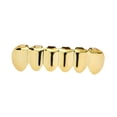 thumbnail image 3 of Vampire Fangs Texture Grills Rapper 6 Dientes Gorras Mujeres Hombres Halloween Fondo dorado Hugo Parrillas chapadas en oro de 18 quilates, 3 of 7