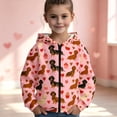 thumbnail image 2 of Girls Cute Cartoon Cat Print Zip Up Hoodie Jacket, Kids Full Zip Long Sleeve Hooded Coat for Fall Daily Casual Outdoor Wear(Pink1,5-6 Years), 2 of 5