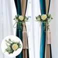 thumbnail image 5 of KAKOWELY Abrazadera de cortina con flores artificiales para ventana, decoración del hogar, 5 of 5