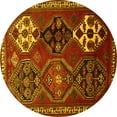 thumbnail image 1 of Ahgly Company Machine Washable Indoor Round Persian Yellow Traditional Area Rugs, 5' Round, 1 of 4
