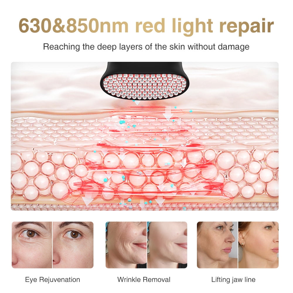 3-in-1 Facial Sculpting and Wellness Kit with Red Light, Gentle Energy Pulses, and Massage Attachments, A Rechargeable At-Home Spa System for a Toned Look