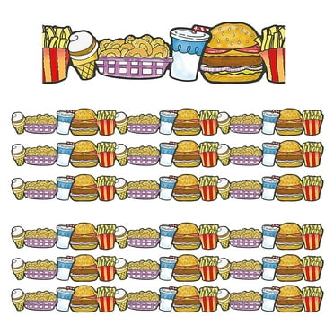 Eureka Fast Food Deco Trim - Extra Wide 37 Feet Per Pack 6 Packs (EU-845689-6)