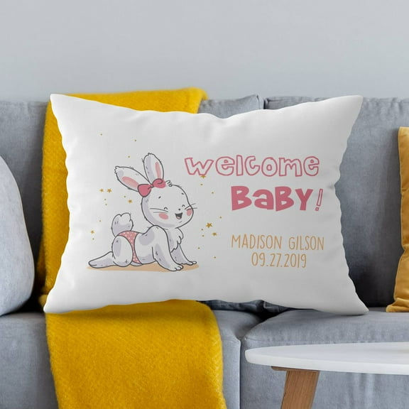 Personalized Baby Shower Pillow Case with Name