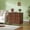 Walnut, variant on EHANCIS Walnut Mid Century Modern Nightstand, 3 Drawer Fluted Wooden Bedside Table with Metal Handles, Storage Side Cabinet for Bedroom Living Room Hallway
