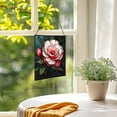thumbnail image 3 of Camellia Flower Stained Glass Panel Suncatcher Square Window Hanging, 8 Inch Real Glass Decorative Art Sun Catcher for Home, Gift, and Garden Decor 78OR15, 3 of 6