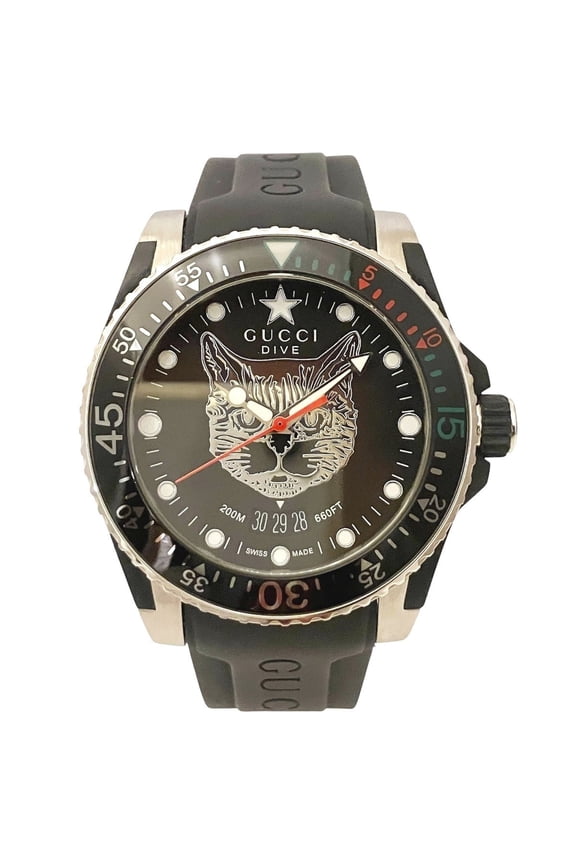 Pre-Owned Gucci Dive Watch, YA136320, Total Weight: Approximately 104.4g, Stainless... (Good)