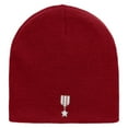 thumbnail image 5 of Badge Embroidered 8 inch Acrylic Short beanie - Red OSFM, 5 of 5