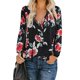 thumbnail image 1 of Tops de manga larga con cuello en V,Blusa de manga larga V Blusa casual de mujer Blusa de manga larga Diseño exquisito, 1 of 4