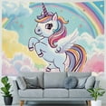 thumbnail image 4 of Orinice Unicorn Rainbow Sky Tapestry Wall Hanging Unique Style Graphic Tapestries Home Wall Decor Art for Living Room Bedroom Apartment Farmhouse Dorm 60x50inch, 4 of 6