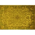 thumbnail image 1 of Ahgly Company Machine Washable Indoor Rectangle Medallion Yellow Traditional Area Rugs, 2' x 5', 1 of 4