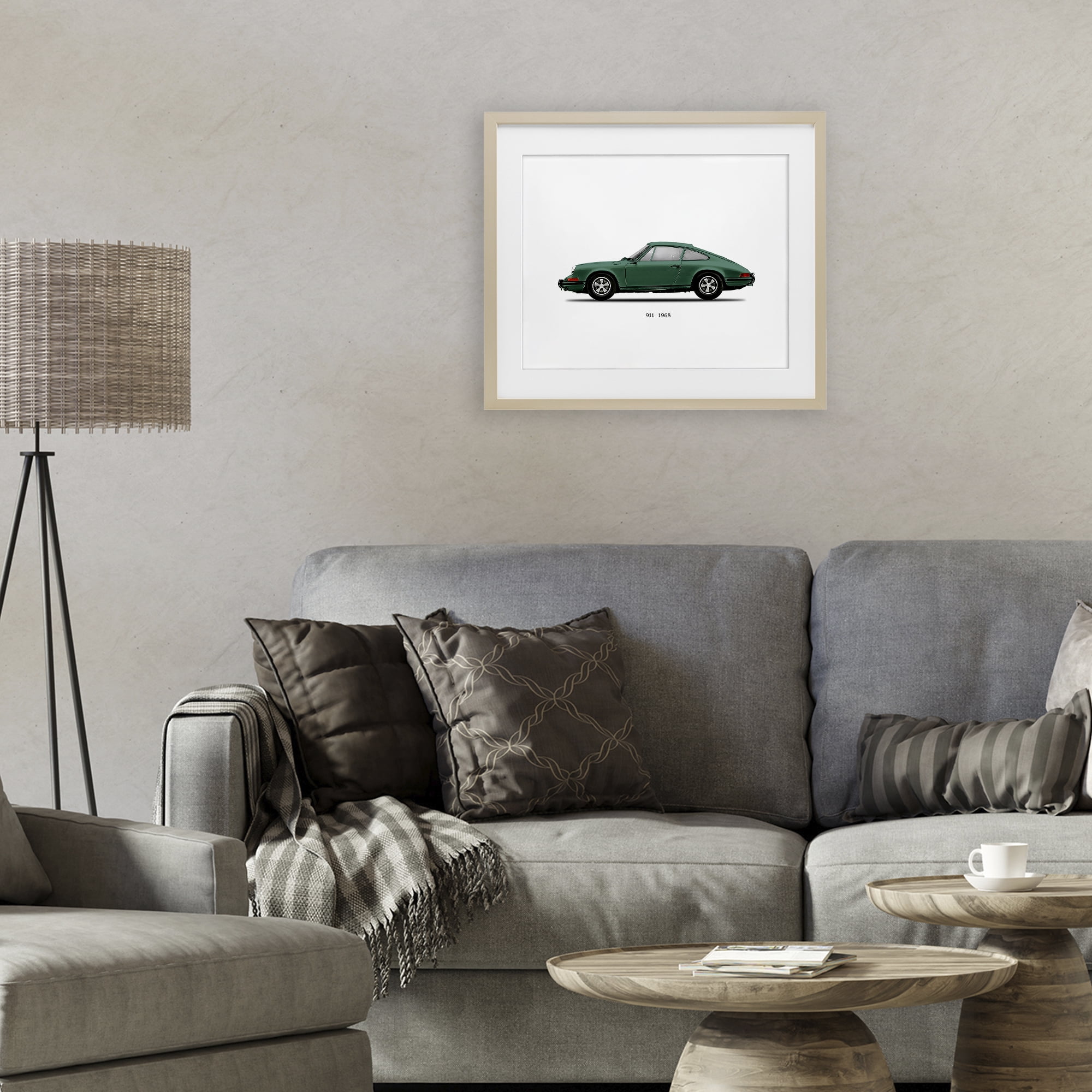 Stupell Industries Green Vintage Car Model Birch Framed Print Under Glass, design by Mark Rogan