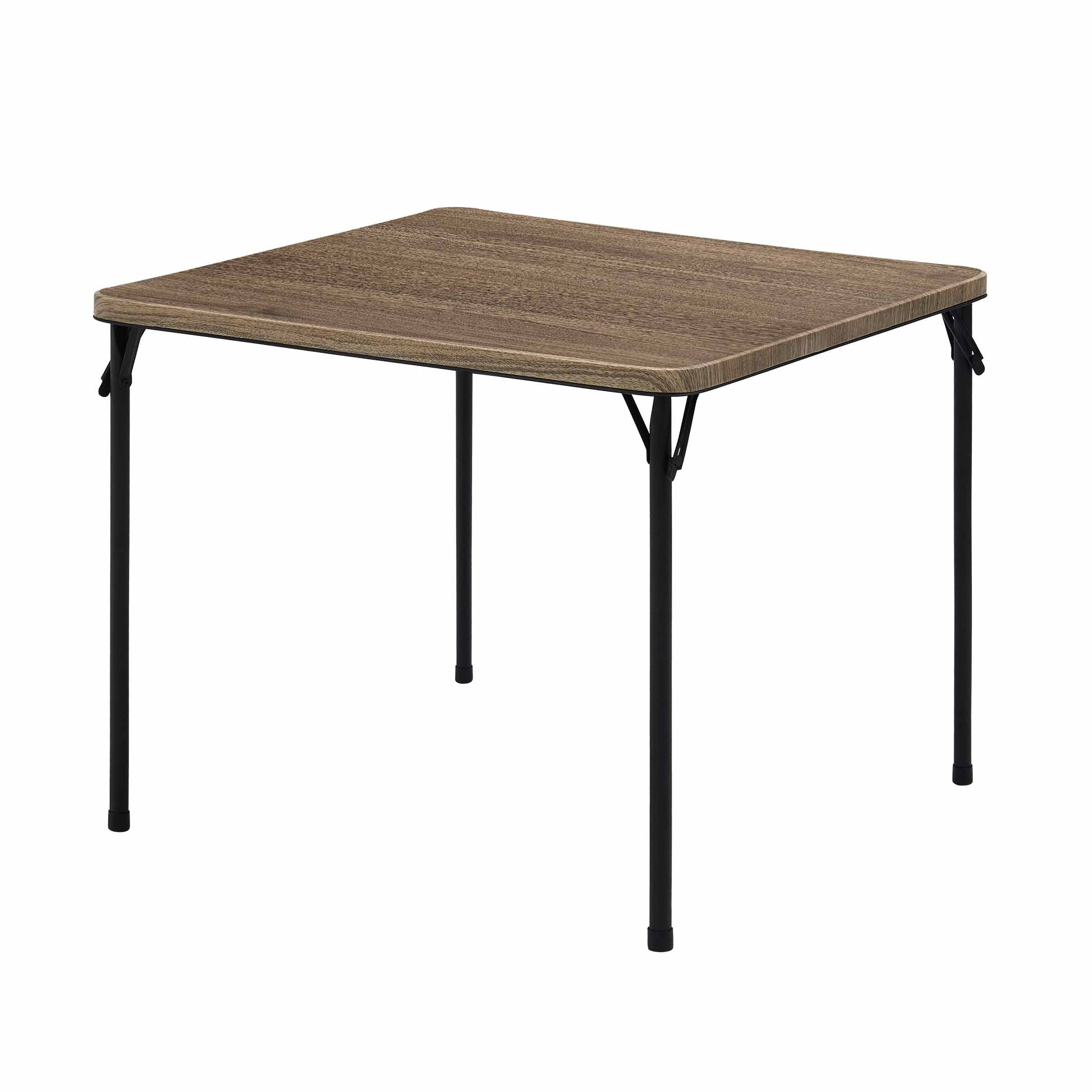 Mainstays 34" Fixed Table Top Folding Legs Card Table, Rustic Oak