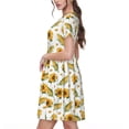 thumbnail image 2 of Naloa Corn Sunflowers Print Womens Summer A-Line Dress with Pockets,Short Sleeve Dresses,Flowy Beach Swing Dress for Vacation Travel, 2 of 6
