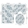 thumbnail image 3 of Pioneer Flower Floral Print Pattern Bathroom Rugs Sets 3 Piece,Toilet Cover Set,Absorbent Non Slip Bathroom Mats Sets with U-Shaped Contour Rug Toilet Rug Set, 3 of 5