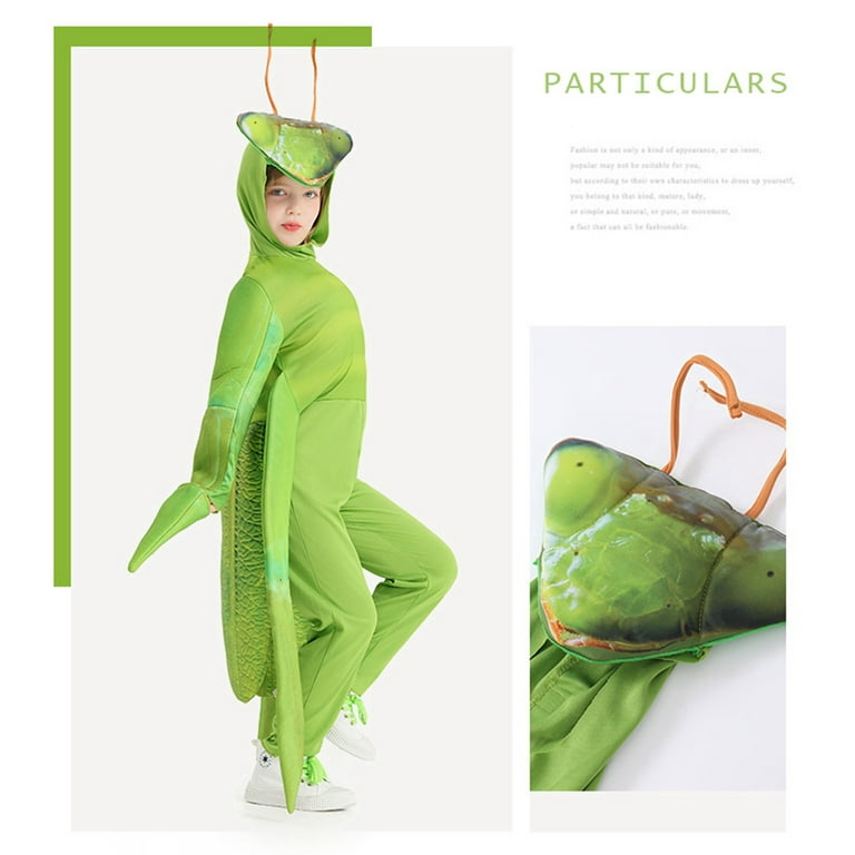Sprifallbaby Kids Green Praying Mantis Costume Praying Mantis Jumpsuit Boys  Girls Halloween Costume Fun Mantis Clothing for Children 