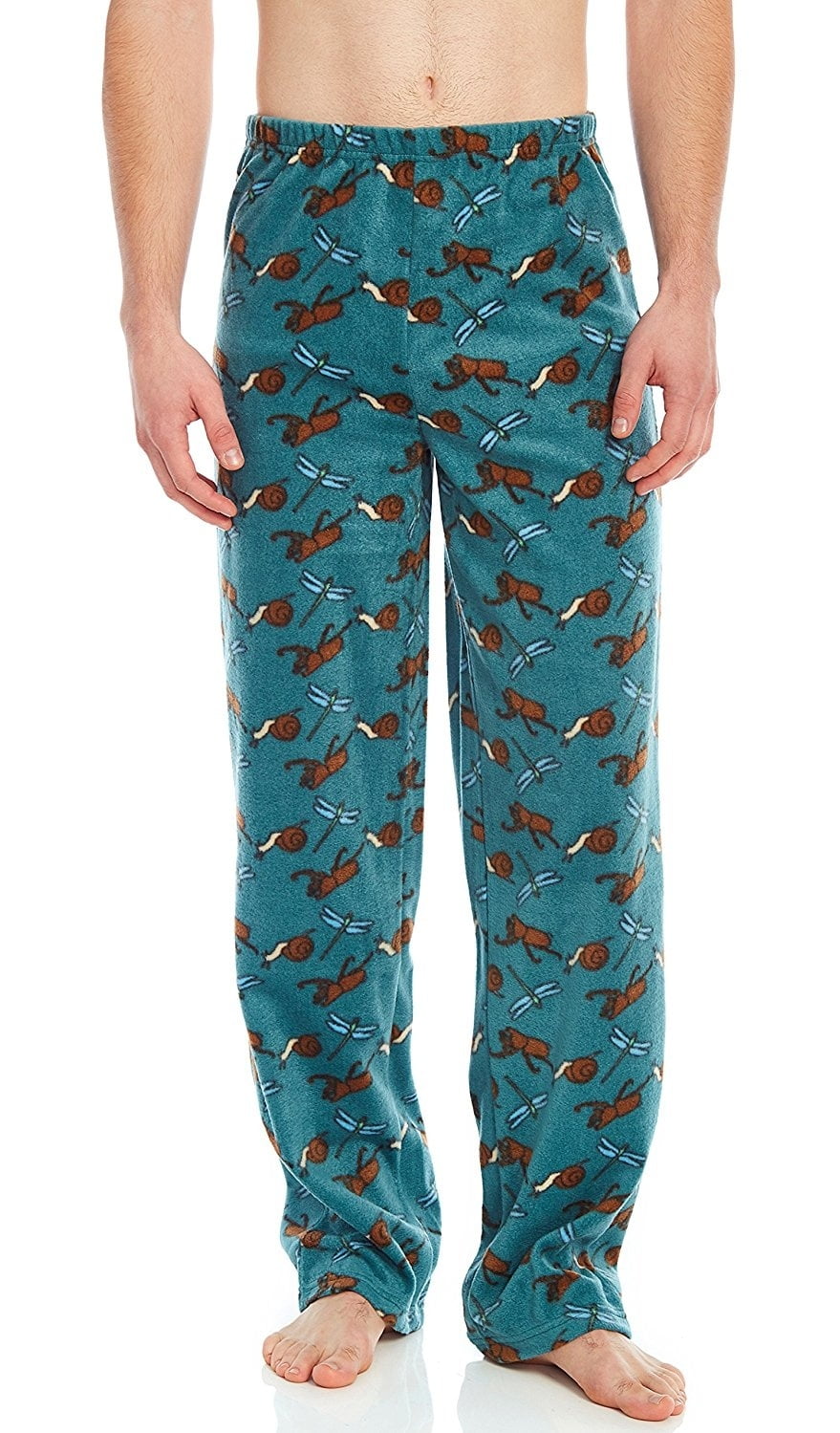 Leveret Mens Fleece Sleep Pants Bugs XSmall