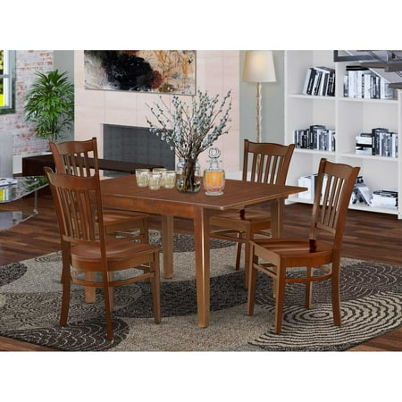 East West Furniture Dining Room Set Mahogany MLGR5-MAH-W