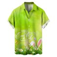 thumbnail image 3 of Camisa hawaiana con estampado de dibujos animados en 3D para hombre y mujer, ropa de verano, camisa de playa con conejo para el día de Pascua, regalos para niños, blusas con botones, 3 of 5