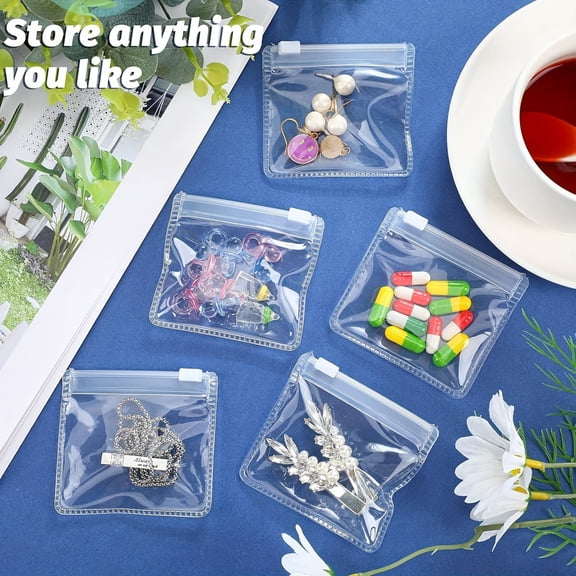 Reusable Pill Pouches for Travel, Waterproof Pill Bag Set with Zipper, Portable Pill Organizer for Vitamins, Supplements & Medication Storage