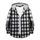 thumbnail image 1 of Men's Plaid Shirt Hooded Button Sweatshirt Men's Casual Fashion SweatshirtXL, 1 of 4