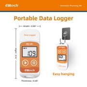 Elitech Temperature Data Logger Reusable Recorder Auto PDF Report, 10 Pack