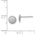 thumbnail image 3 of Primal Silver Sterling Silver Rhodium-plated Pavé Cubic Zirconia Circle Post Earrings, 3 of 5