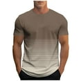 thumbnail image 2 of Tops para hombre, blusas y camisas de manga corta con cuello redondo para hombre, camiseta deportiva informal con estampado de rayas degradadas a la moda para hombre, blusa de poliéster de manga corta, 2 of 5