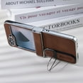 thumbnail image 6 of ELEHOLD For Samsung Galaxy Z Flip 6 Rugged Leather Case Hinge Protection Slim Ultra-Thin Leather Invisible Kickstand Shockproof Anti Scratch Hard Phone Phone Case Cover,Brown, 6 of 8