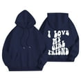 thumbnail image 7 of Women's Hoodies & Sweatshirts Valentine's Day Couples Letter Printed Hoodie with Pockets Cozy and Comfortable Sweatshirt for Every Occasion, 7 of 7