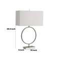 thumbnail image 5 of Benjara BM239391 Lampe de Table en Métal avec Base Design Anneau Ouvert, Argent, 5 of 5