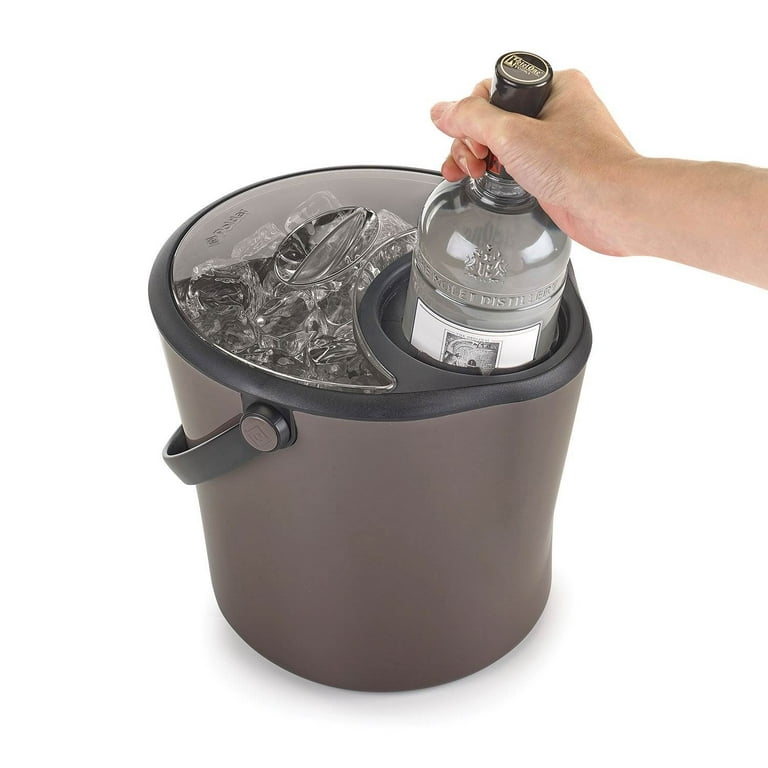 Polder Insulated Ice Bucket Wine Champagne Cooler Chill Station, Gunmetal  Gray 