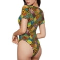thumbnail image 2 of Balery Colorful Circle Body de cuello redondo de manga corta para mujer Tops de manga corta Tops básicos-Large, 2 of 7