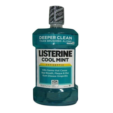 Cool Mint Antiseptic Mouthwash (4 X 1.5lt), Kills germs that cause bad breath, plaque and the gum disease gingivitis By (Best Listerine For Gum Disease)