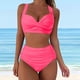thumbnail image 2 of Gibobby Conjunto de bikini sexy Bikini de cintura alta para mujer, bañador Sexy de realce de dos piezas, traje de baño Vintage de dos piezas, conjunto de(Rosa,CH), 2 of 5