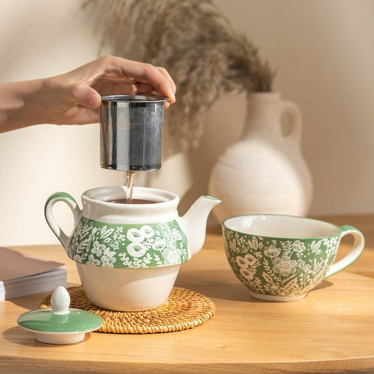 Tea kettle top cup set