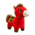 thumbnail image 3 of Peluche realista de caballo rojo, cómodo y coleccionable, mascota del zodiaco, muñeco suave para 30 centímetros, 3 of 9